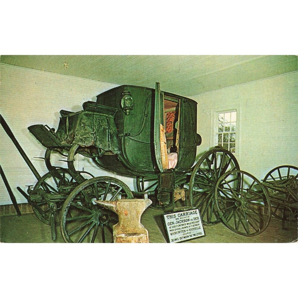 Postcard General Jackson's Carriage at Hermitage Vintage Chrome Posted 1939-1970